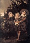 HALS, Frans Three Children with a Goat Cart Spain oil painting artist